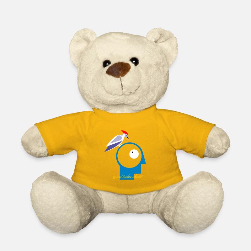 Too much thinking is harmful - Teddy Bear - sun yellow