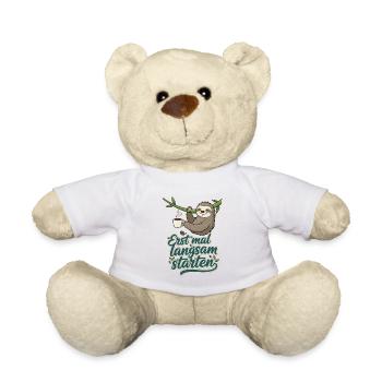 Slow Start Sloth Coffee - Teddy Bear - sun yellow - Front