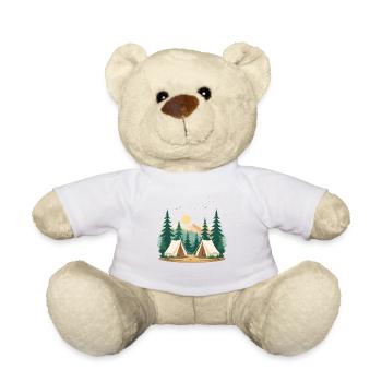 Nachtwald Camping Illustration - Teddy - Sonnengelb - Vorne