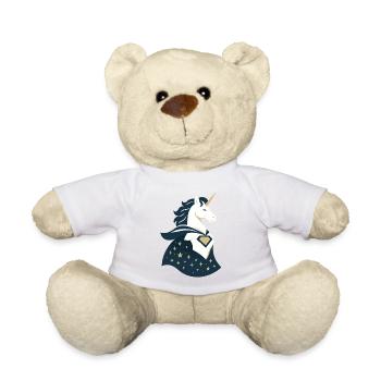 Unicorn with cape, magic in the heart - Teddy Bear - sun yellow - Front