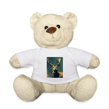 Rentier Hirsch Geweih Reindeer Vintage - Teddy - Sonnengelb - Vorne