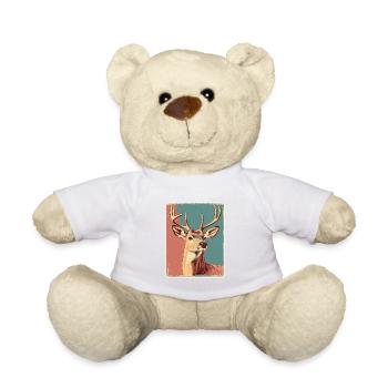 Rentier Hirsch Geweih Reindeer Vintage - Teddy - Sonnengelb - Vorne