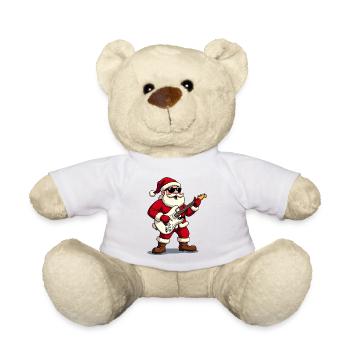 Rocking Santa Weihnachtsmann mit Gitarre - Teddy - Sonnengelb - Vorne