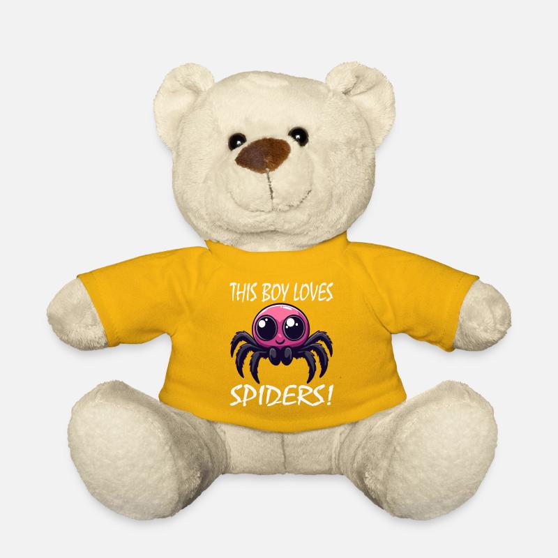 Boy Loves Spiders Kawaii Spider - Teddy Bear - sun yellow
