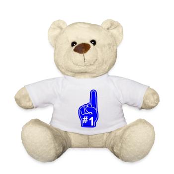 Aufkleber-Schaumfinger - Teddy - Sonnengelb - Vorne