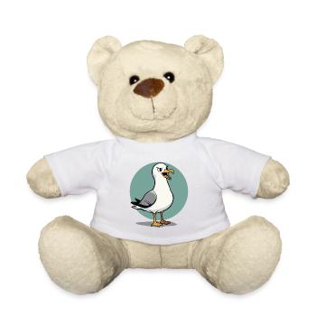 Naughty Seagull Funny Coastal Child Maritime - Teddy Bear - sun yellow - Front
