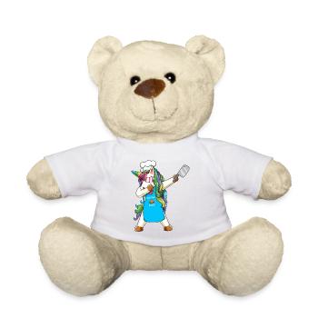 Greatest Chef Unicorn Dabbing Cooking Art - Teddy Bear - sun yellow - Front