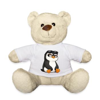 Cool cartoon penguin with sunglasses skeptical - Teddy Bear - sun yellow - Front