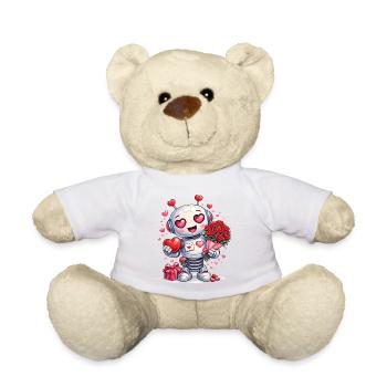 Verliebter Roboter – Valentinstagsmotiv mit Herz - Teddy - Sonnengelb - Vorne