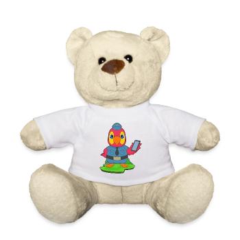 Papagei Polizist Smartphone Polizei - Teddy - Sonnengelb - Vorne