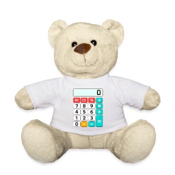Retro Color-Block Calculator - Teddy Bear - sun yellow - Front