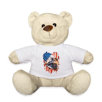 Dampfzug Patriotismus mit US Flagge - Teddy - Sonnengelb - Vorne