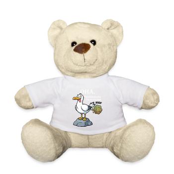 Norddeutscher Humor Spruch Möwe OHA. - Teddy - Sonnengelb - Vorne