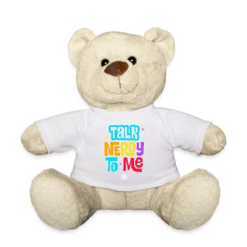 Talk Nerdy To Me Funny Colorful Geek Graphic - Teddy Bear - sun yellow - Front