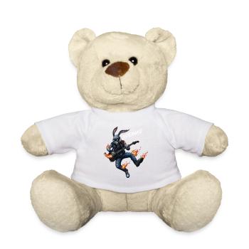 easter bunny,heavymetal,rocker,easter,hardcore,bunny,e - Teddy Bear - sun yellow - Front