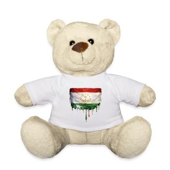 Tajikistan Flag Graffiti Drops - Teddy Bear - sun yellow - Front