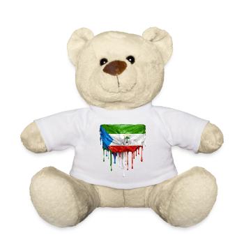 Equatorial Guinea Flag in Drop Art - Teddy Bear - sun yellow - Front
