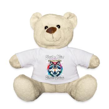 Gray Wolf Girl Timber Wolf - Teddy Bear - sun yellow - Front