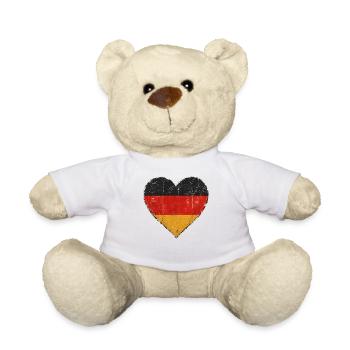 Drapeau vintage en forme de cœur de l’Allemagne - Nounours - jaune soleil - Devant
