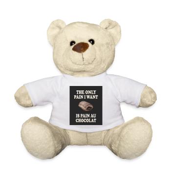 Pain Au Chocolat Vintage Food Pun - Teddy Bear - sun yellow - Front