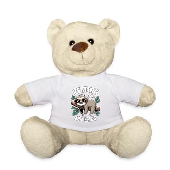 Resting My Eyes Sleeping Sloth - Teddy Bear - sun yellow - Front
