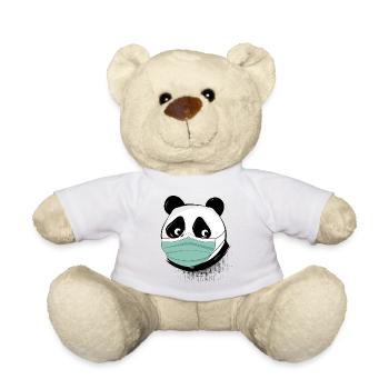 Panda Bär mit Mundschutz Maske - Teddy - Sonnengelb - Vorne