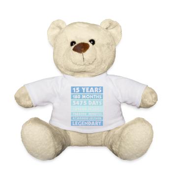 15 years legendary - Jubiläum - Firma - Jahrestag - Teddy - Sonnengelb - Vorne