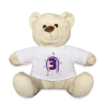 Three Rainbow Gem Emblem - Teddy Bear - sun yellow - Front