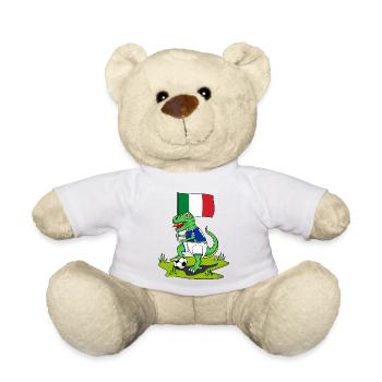 Italy Flag Dinosaur Rex Football - Teddy Bear - sun yellow - Front