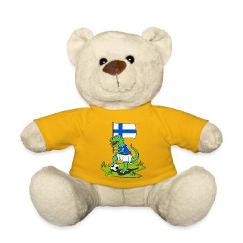 Drapeau de la Finlande Dinosaure Rex Football - Nounours - jaune soleil - Devant