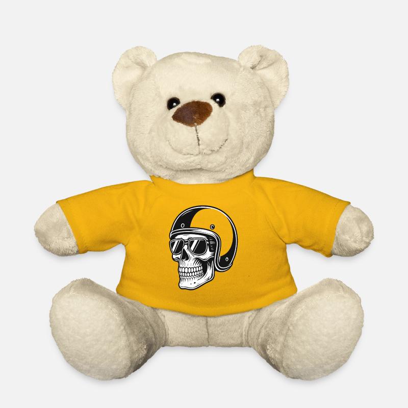 Image de motard squelette avec casque - Nounours - jaune soleil