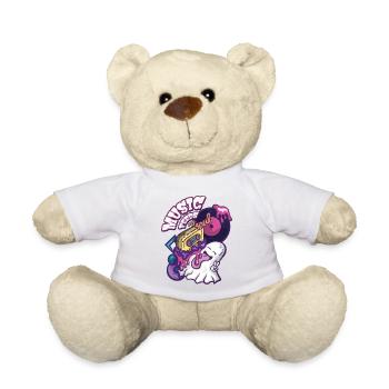 Music Feeds My Soul - Cute Ghost Cartoon - Teddy Bear - sun yellow - Front