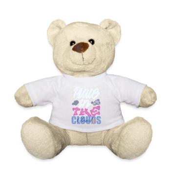 Platz in den Wolken – bunte Schriftkunst - Teddy - Sonnengelb - Vorne