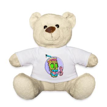 Crâne néon avec choc de couleur - Nounours - jaune soleil - Devant