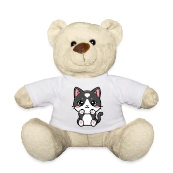 Chat de Kawaii avec des pattes rouges - Nounours - jaune soleil - Devant