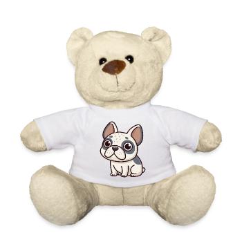 Bulldog Cartoon Blanc et Gris - Nounours - jaune soleil - Devant
