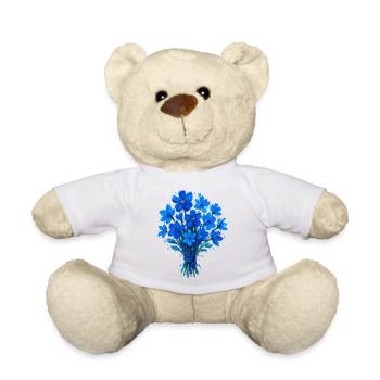 Blaues Aquarellbouquet - Teddy - Sonnengelb - Vorne