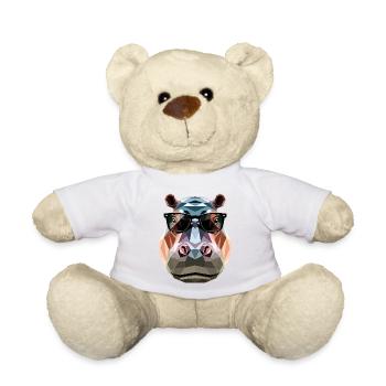 Nilpferd Flusspferd Mama Hippopotamus Cooles Hippo - Teddy Bear - sun yellow - Front