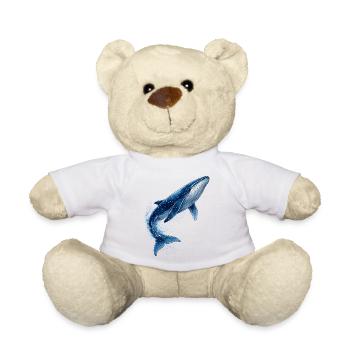 Blue whale illustration in jump - Teddy Bear - sun yellow - Front