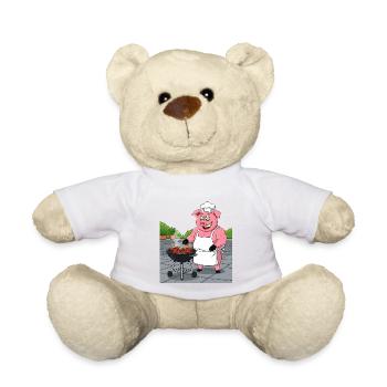 Grillendes gemütliches Schwein - Teddy - Sonnengelb - Vorne