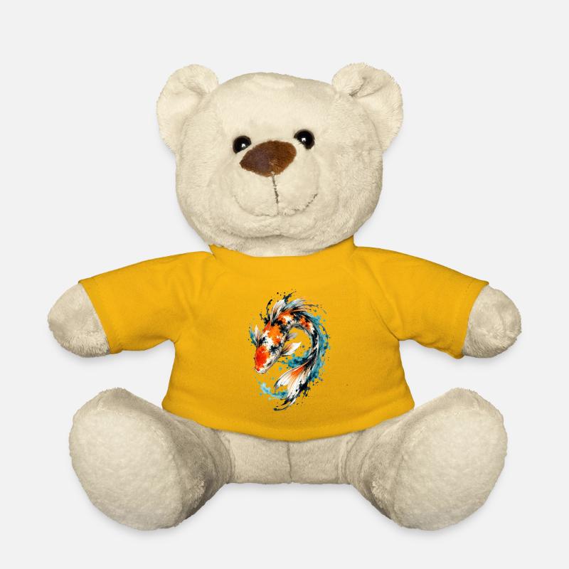 Watercolor Koi Splash - Teddy Bear - sun yellow
