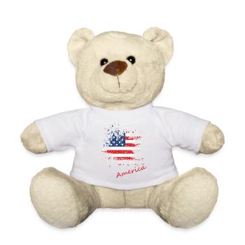 Art de drapeau américain en éclaboussures - Nounours - jaune soleil - Devant