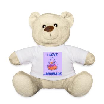 I LOVE,JARDINAGE,PRINTEMPS,HUMOUR,RETRAITE - Nounours - jaune soleil - Devant