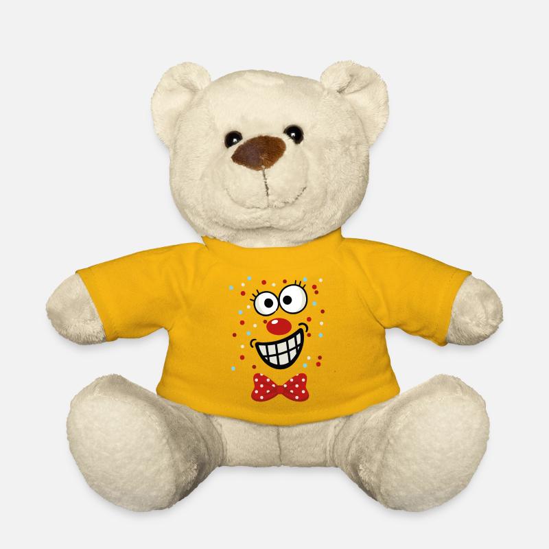 Fröhlicher Polka-Dot Clown - Teddy - Sonnengelb