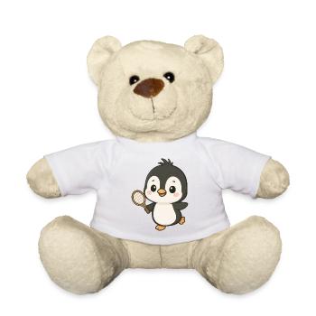 Cute Penguin Tennis Player Cartoon Chibi Sport - Teddy Bear - sun yellow - Front