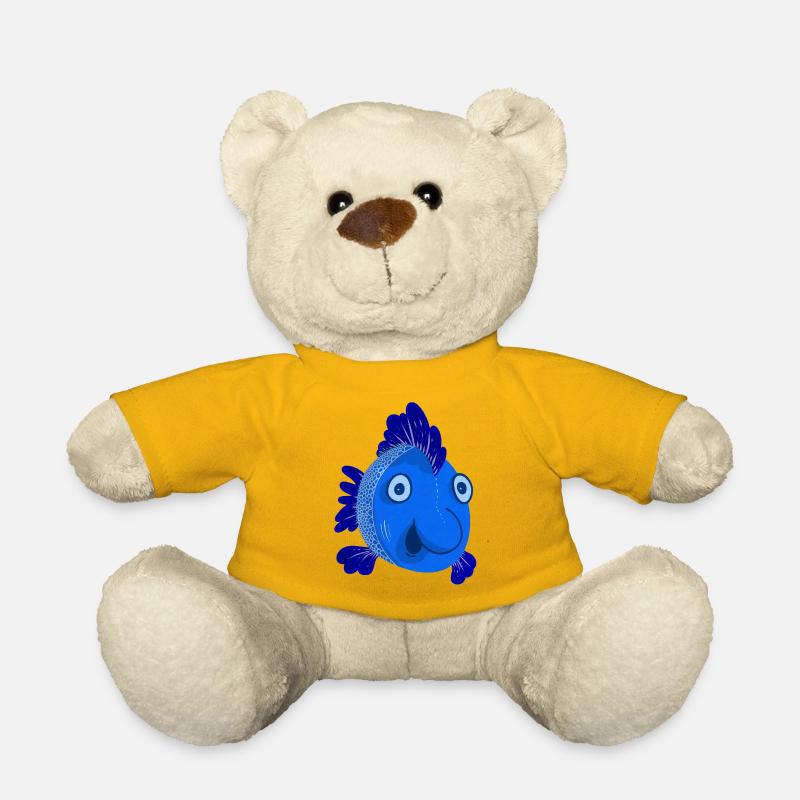 Poisson bleu - Nounours - jaune soleil