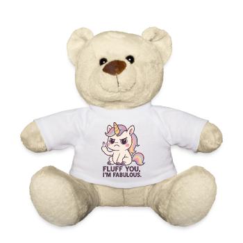 Funny Unicorn Shirt "Fluff you, I'm fabulous" - Teddy Bear - sun yellow - Front