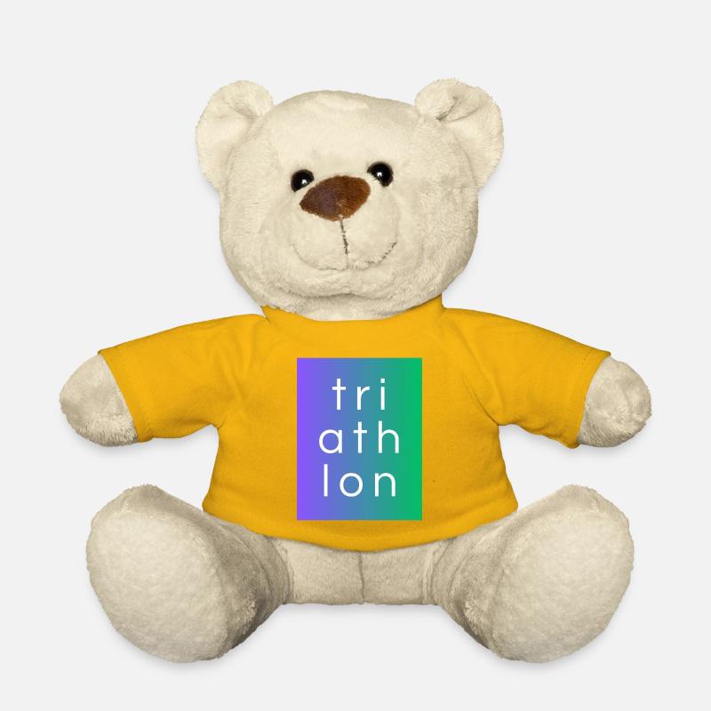 Triathlon - Beau design aux couleurs néon - Nounours - jaune soleil