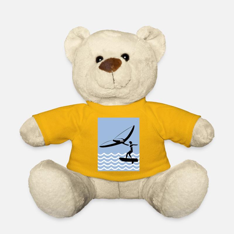 Silhouette de wingfoil en bord de mer - Nounours - jaune soleil