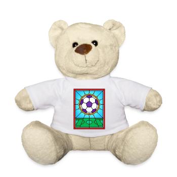 Stained Glass Football Window Design - Teddy Bear - sun yellow - Front